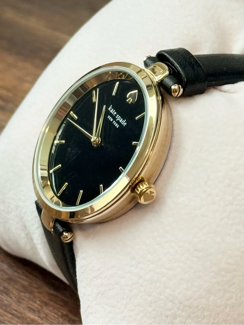 Kate Spade Women's Holland Black Leather Watch 28mm, KSW9048